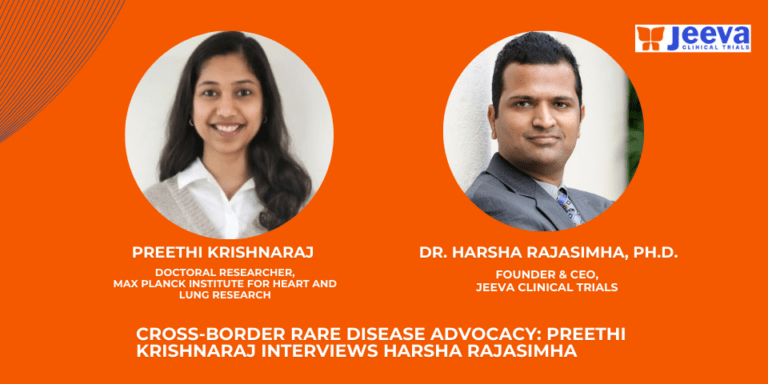 Preethi Krishnaraj Interviewing Dr. Harsha Rajasimha about Cross-border rare disease advocacy.