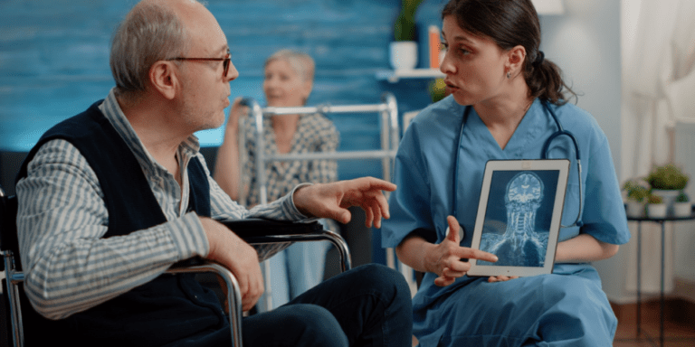 A physician educating patients, creating trust and enhancing engagement.