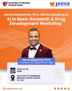 Harsha Rajasimha, Ph.D. will be speaking at Artificial Intelligence (AI) in Basic Research and Drug Development workshop